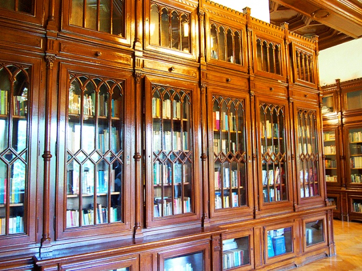 Pałac w Mosznej - szafy biblioteczne w gabinecie