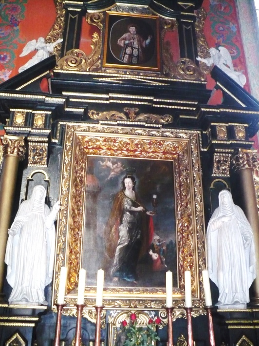 Święta Barbara i św.Wawarzyniec(w górnej części ołtarza)