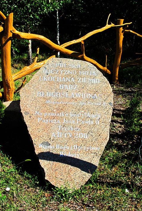 dąb Jana Pawła II na wzgórzu w Trzebczu k. Polkowic, 2012