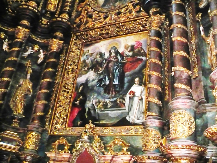 Ołtarz główny-obraz Bartłomieja Strobla&quot;Adoracja NMP&quot;z 1647 roku