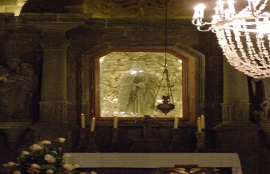 ołtarz świętej Kingi w kopalni w Wieliczce