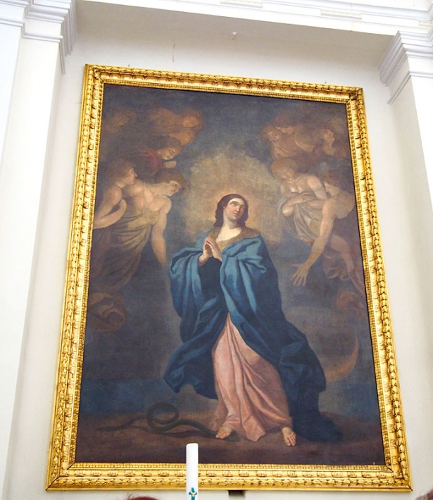 Opactwo Święty Krzyż - obraz Franciszka Smuglewicza w kościele