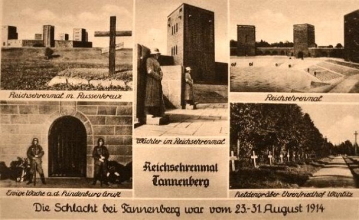 Pocztowka z widokiem na pomnik Tannenberg - Denkmal