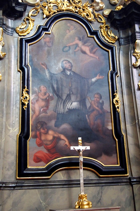 Głogówek - Sanktuarium MB Loretańskiej, kaplica św. Anny, ołtarz św. Jana Nepomucena