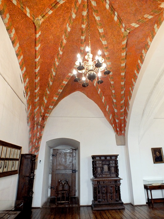 Zamek biskupi w Lidzbarku Warmińskim - gotyckie sklepienie pokryte malowidłami