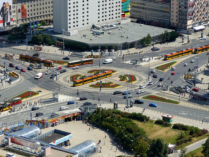 rondo w centrum Warszawy