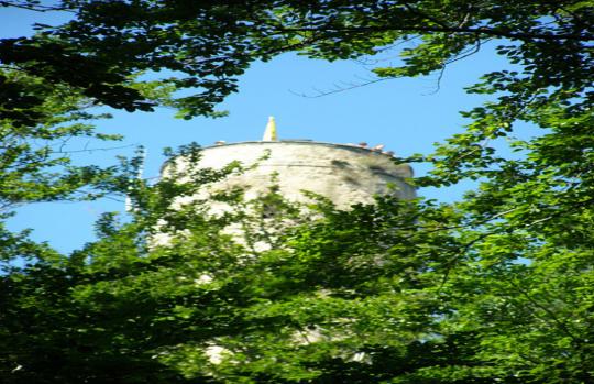 ruiny zamku Chojnik - dziedziniec zamku średniego widziany z wieży zamkowej