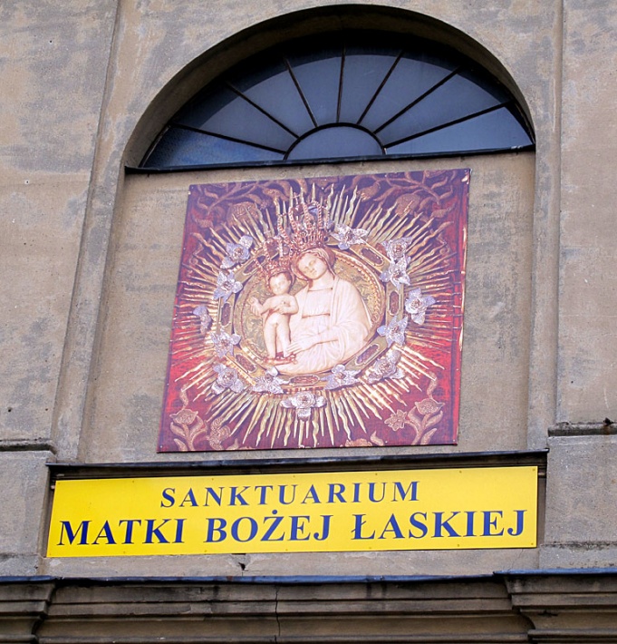 Sanktuarium Matki Bożej Łaskiej - plakat przedstawiający cudowną płaskorzeźbę Matki Bożej Łaskiej