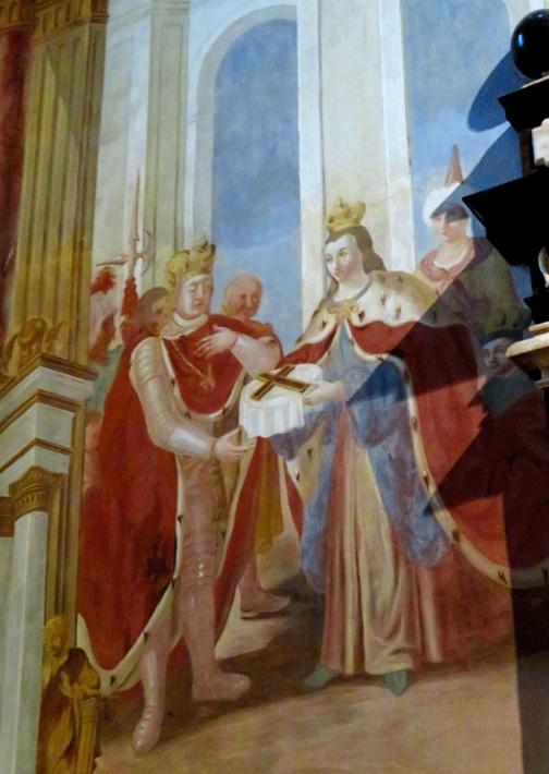 św. Helena przekazuje relikwie Krzyża Świętego królowi Węgier - Stefanowi I