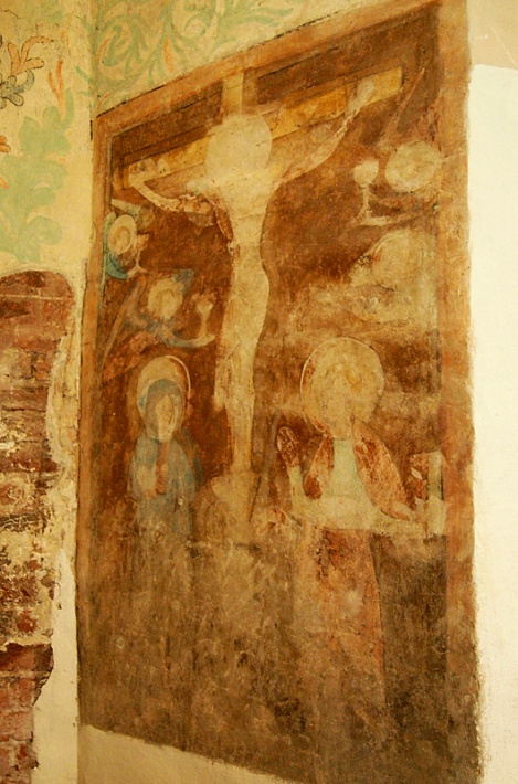 Kościół Marii Panny w Toruniu - gotyckie malowidło ścienne w krużganku klasztornym