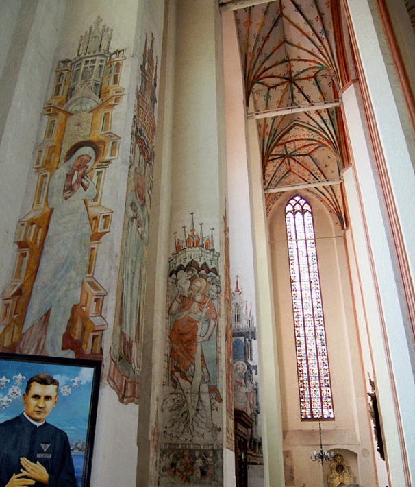 Kościół Marii Panny w Toruniu - gotyckie malowidła ścienne w nawie południowej