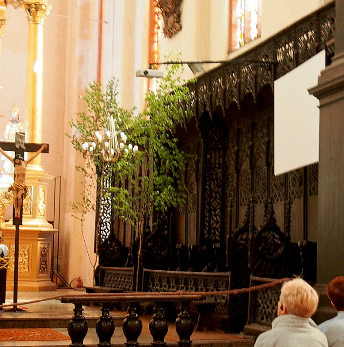 Kościół Marii Panny w Toruniu - gotyckie stalle w prezbiterium