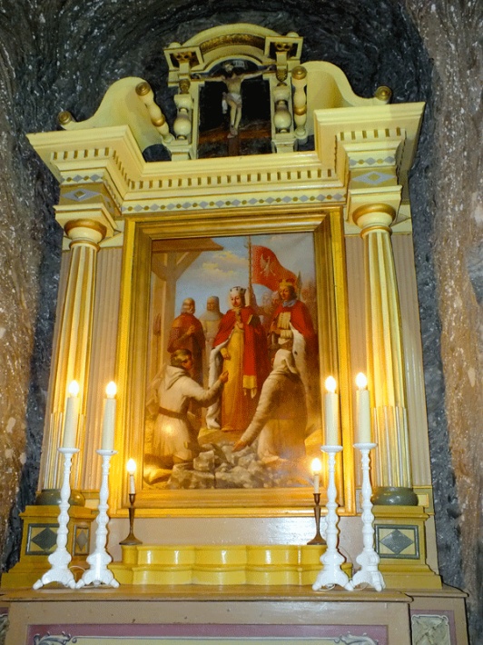 Kopalnia soli w Bochni - ołtarz św. Kingi w kaplicy św. Kingi