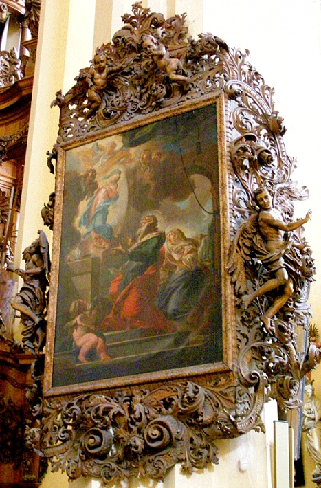 Kamieniec Ząbkowicki, kościół NMP - obraz J.K.Liszki Immaculata pojawiająca się Joachimowi i Annie