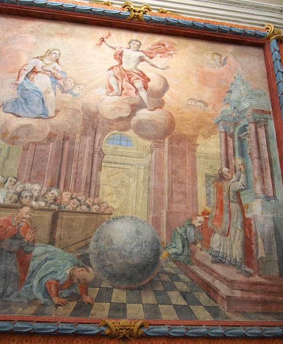 Kościół farny w Kazimierzu Dolnym - malowidło ścienne w kaplicy Różańcowej