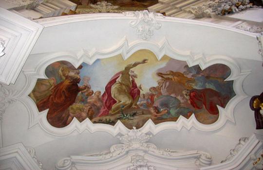 Bazylika Wniebowzięcia NMP - fresk na sklepieniu kaplicy