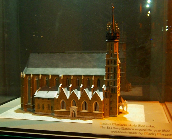 Model kościoła Mariackiego w Krakowie z ok. 1500 roku