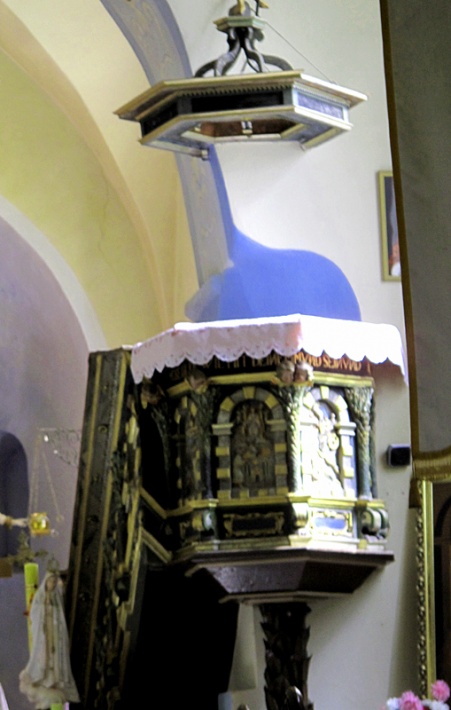 kościół w Wądrożu Wielkim - renesansowa ambona